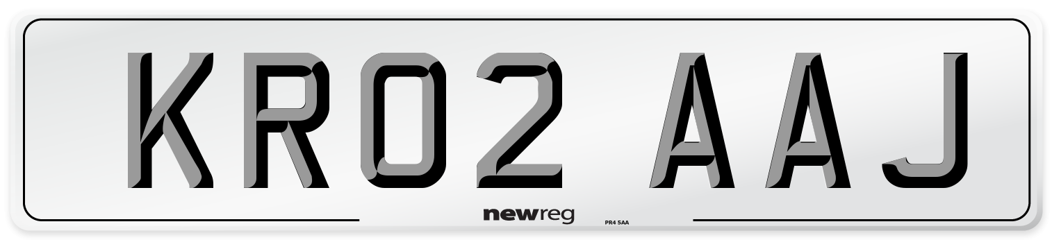KR02 AAJ Number Plate from New Reg